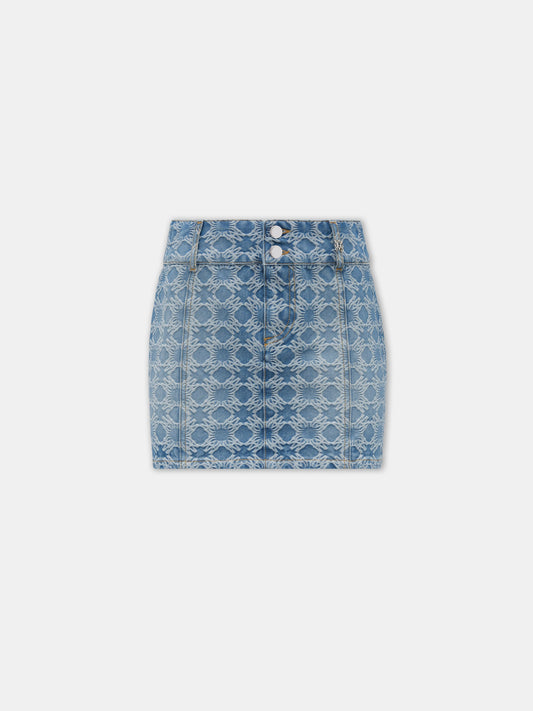 Ma Quad Jacquard Mini Skirt - Stone Indigo | Amiri Popular Choice