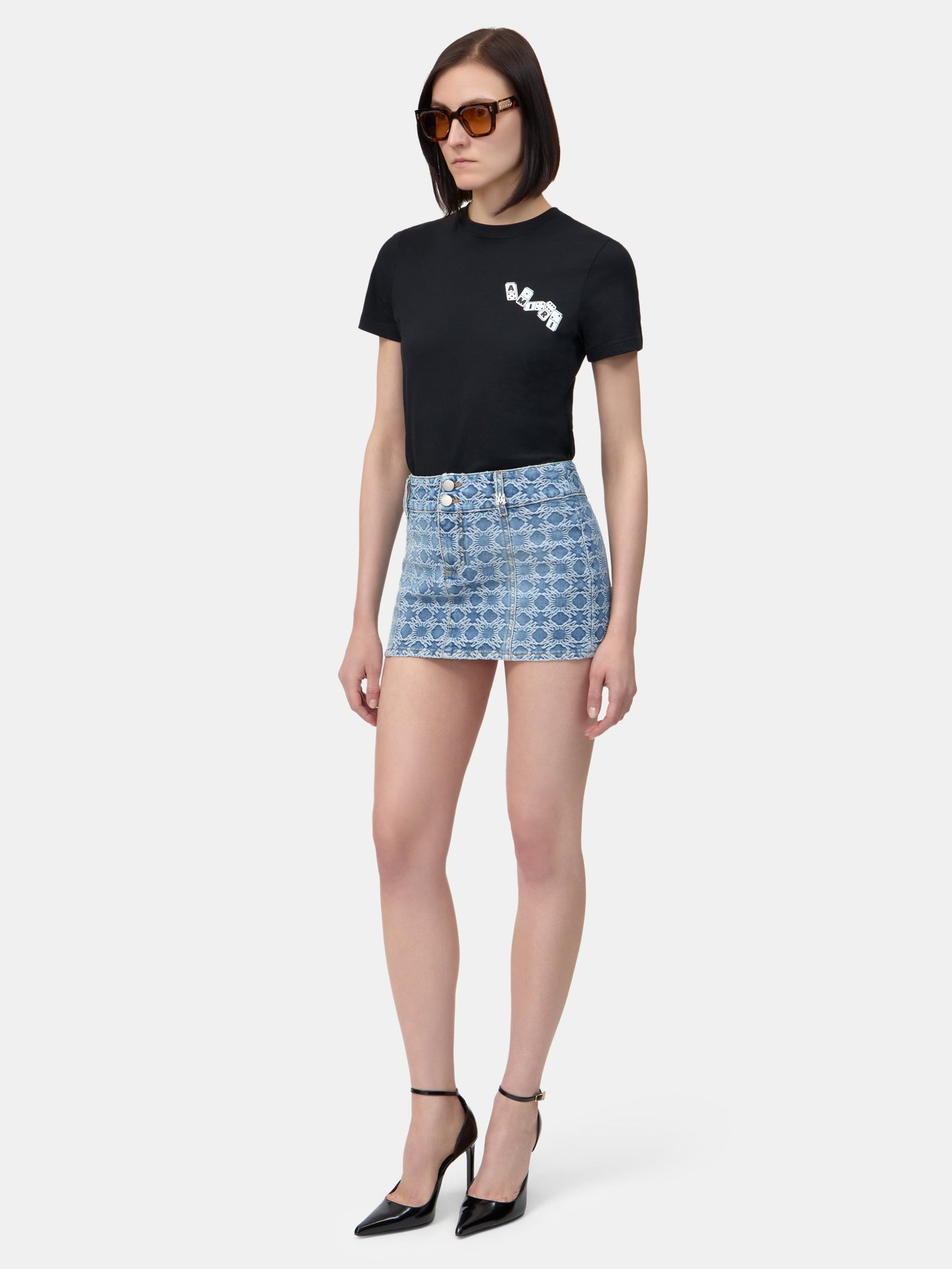 Ma Quad Jacquard Mini Skirt - Stone Indigo | Amiri Popular Choice