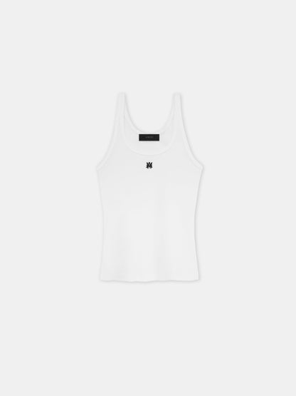 Ma Embroidered Ribbed Tank - White | Amiri Budget Friendly