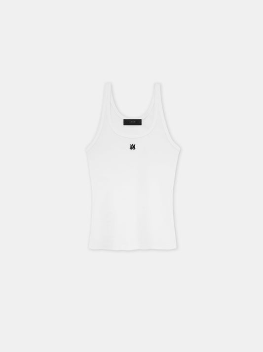 Ma Embroidered Ribbed Tank - White | Amiri Budget Friendly