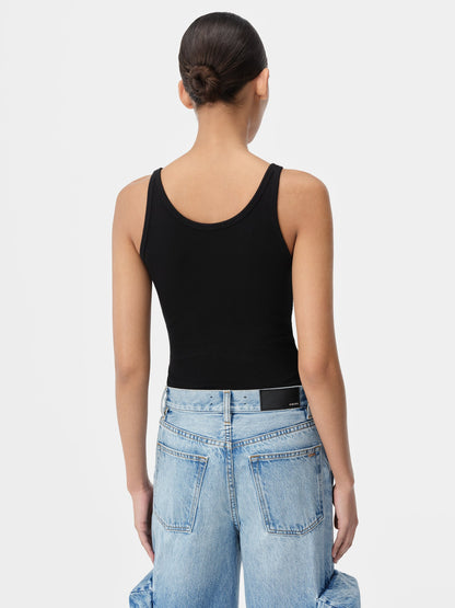 Ma Embroidered Ribbed Tank - Black | Amiri Great Deal