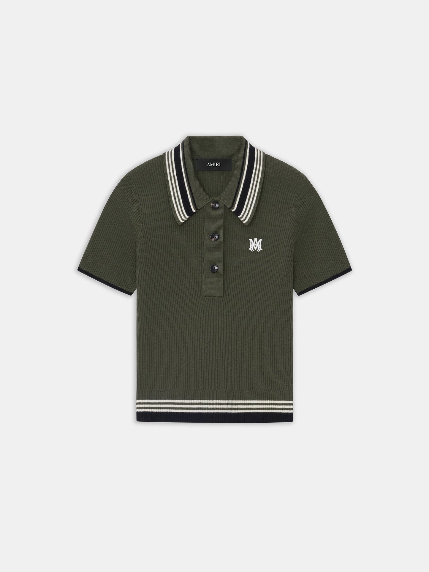 Ma Stripe Polo - Dark Sage | Amiri Popular Choice