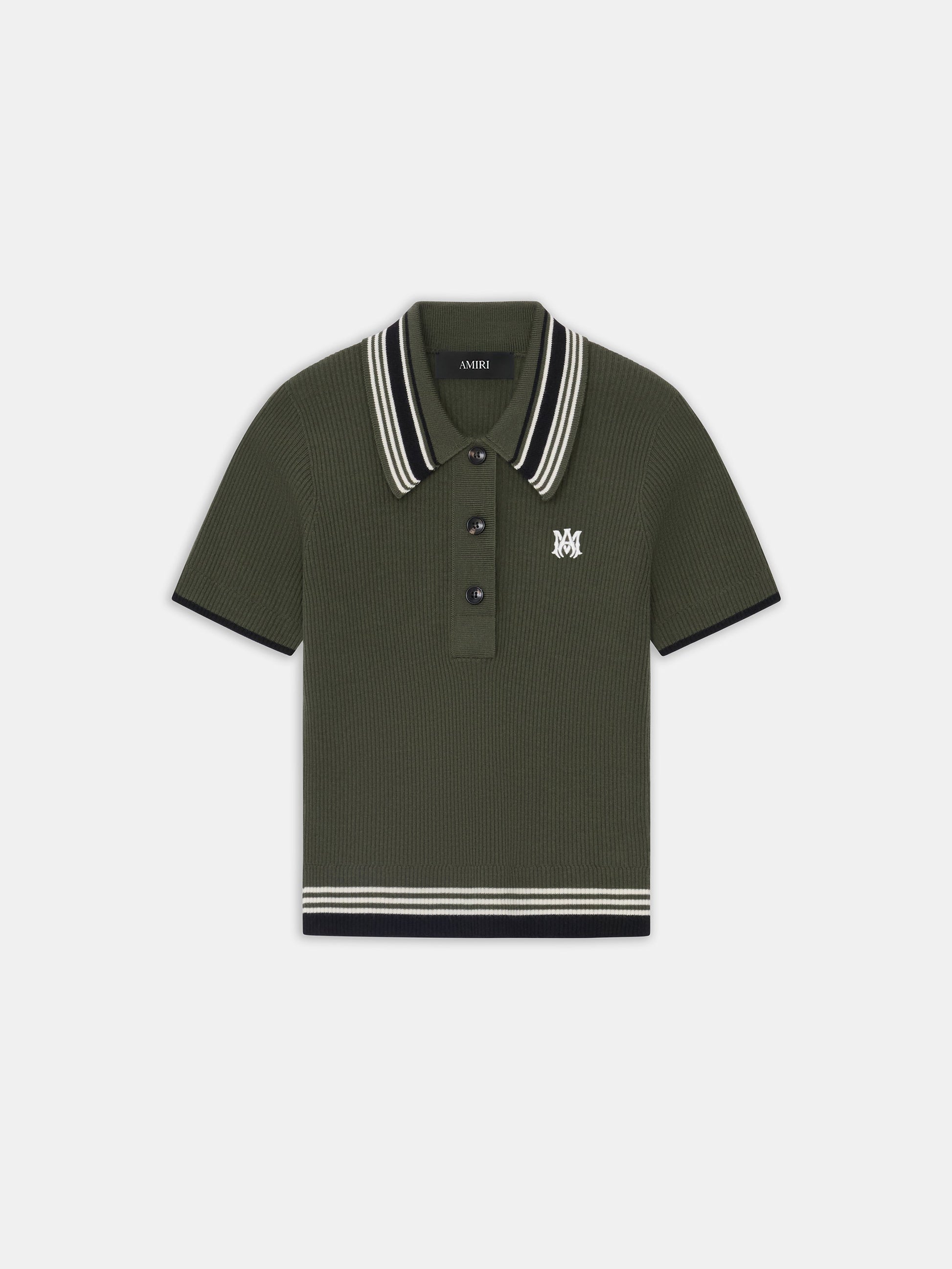 Ma Stripe Polo - Dark Sage | Amiri Popular Choice