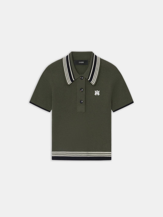 Ma Stripe Polo - Dark Sage | Amiri Popular Choice
