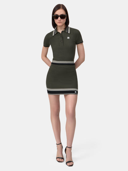 Ma Stripe Polo - Dark Sage | Amiri Popular Choice