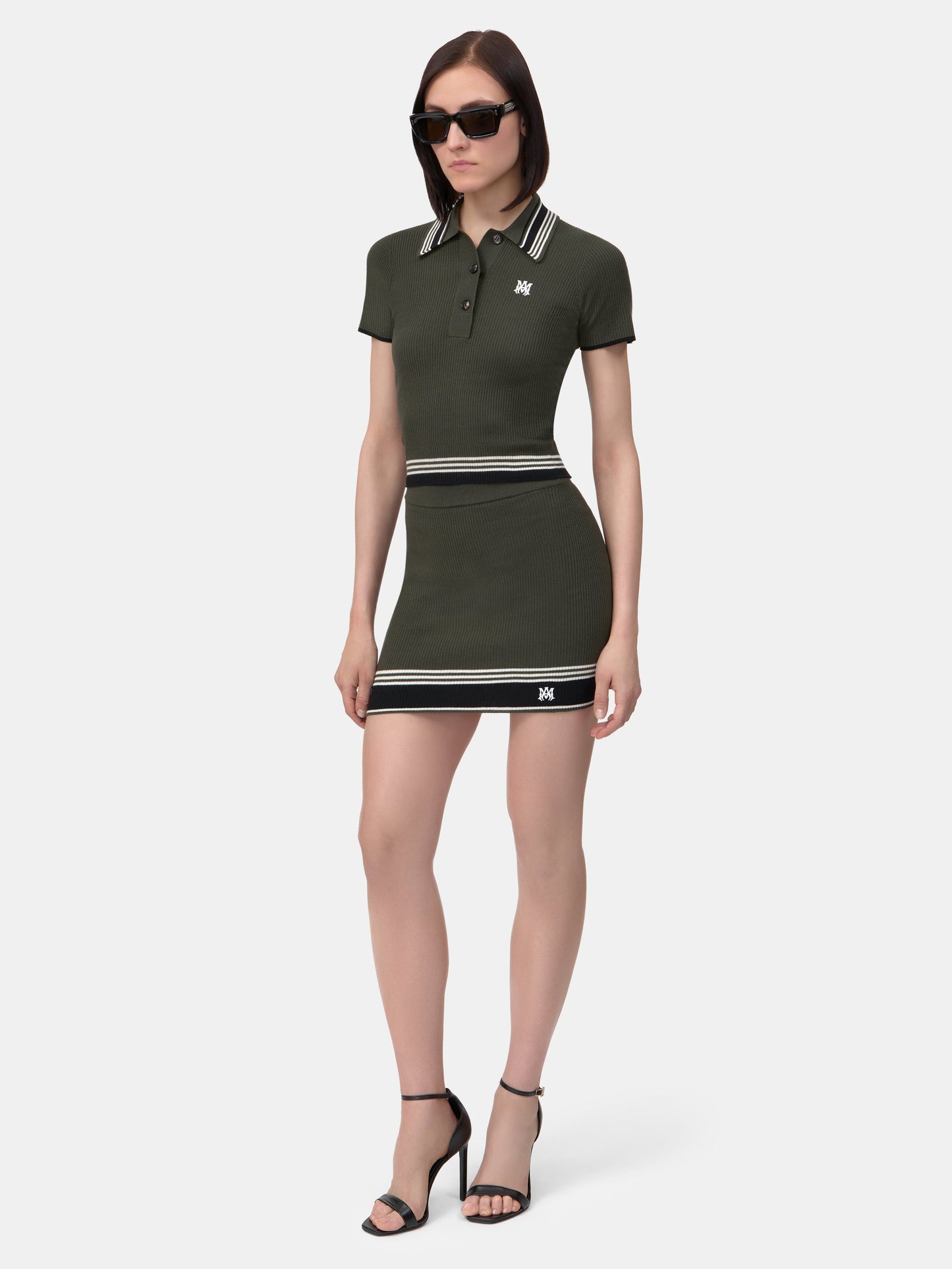 Ma Stripe Polo - Dark Sage | Amiri Popular Choice