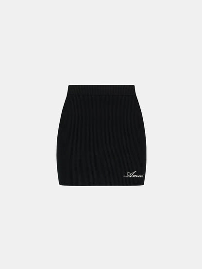 Script Rib Knit Mini Skirt - Black | Amiri Special Offer
