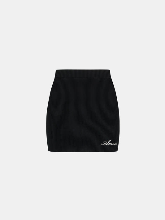 Script Rib Knit Mini Skirt - Black | Amiri Special Offer