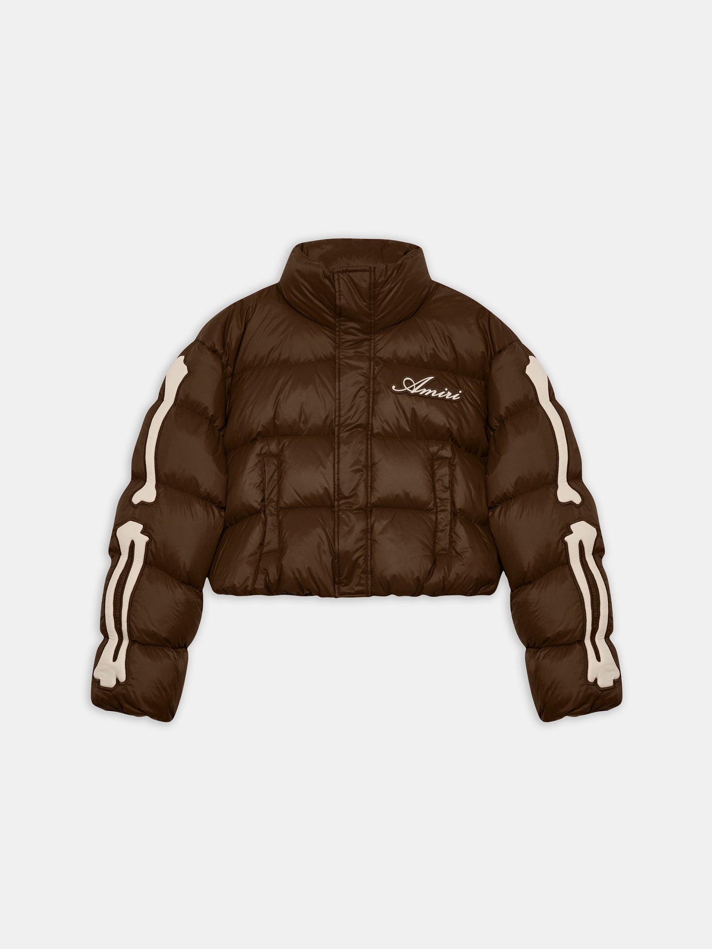 Bones Cropped Down Jacket - Dark Brown | Amiri Best Seller