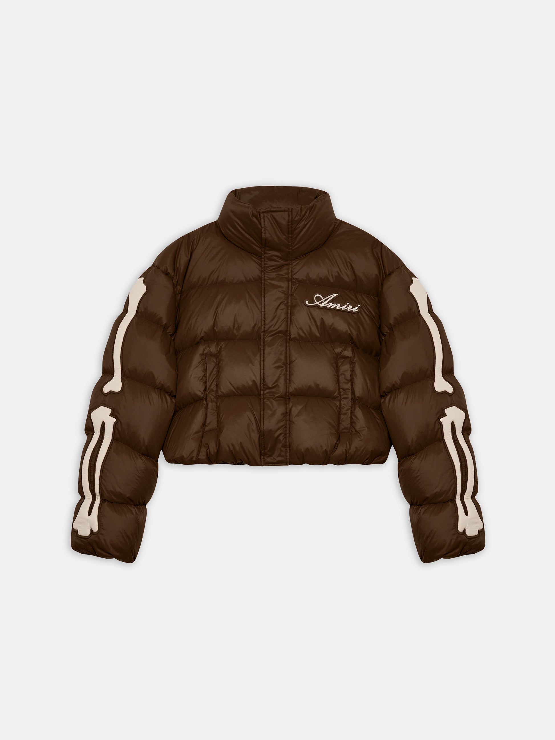 Bones Cropped Down Jacket - Dark Brown | Amiri Best Seller