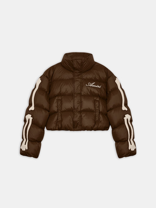 Bones Cropped Down Jacket - Dark Brown | Amiri Best Seller
