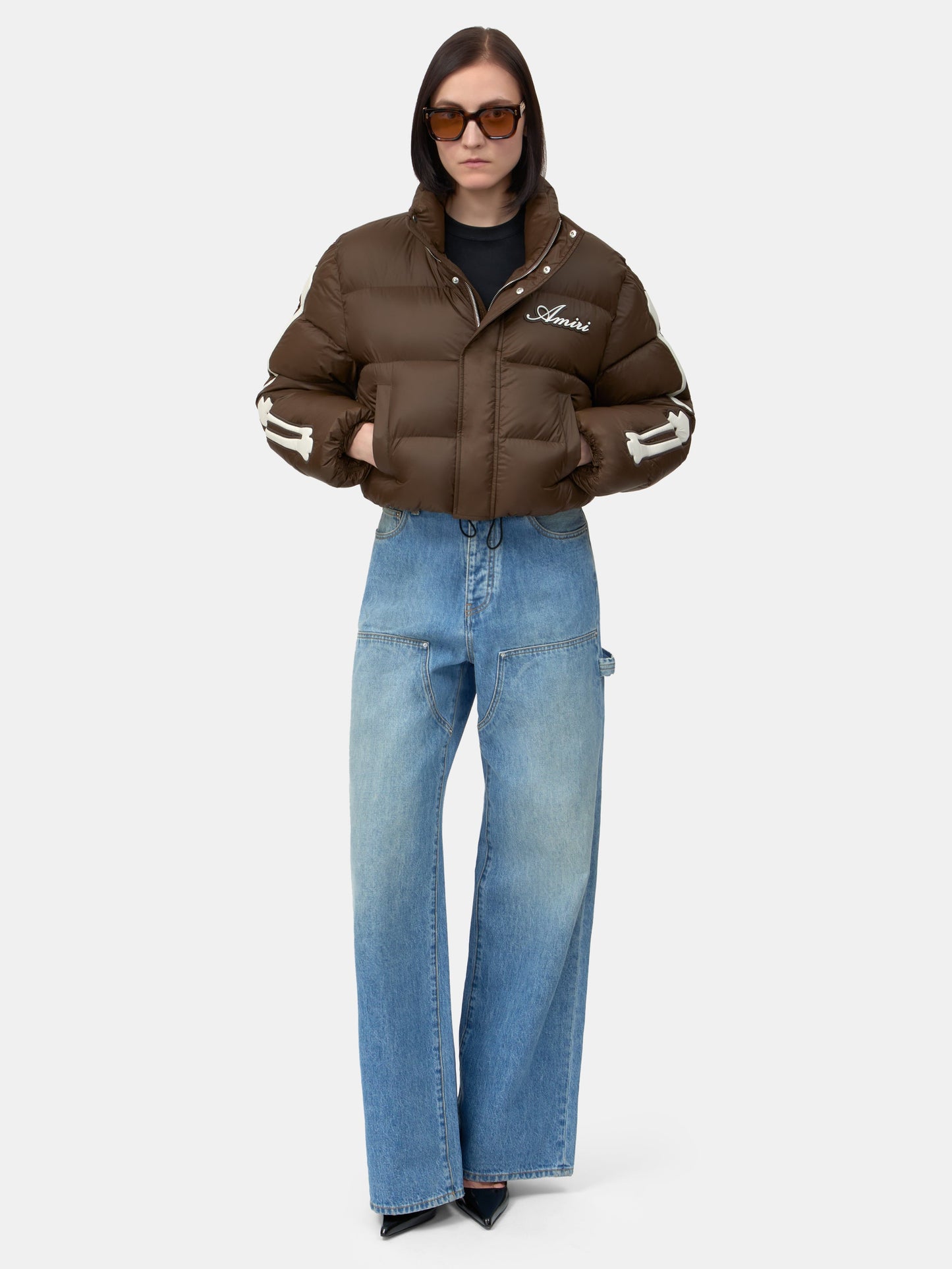 Bones Cropped Down Jacket - Dark Brown | Amiri Best Seller