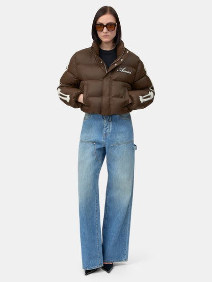 Bones Cropped Down Jacket - Dark Brown | Amiri Best Seller