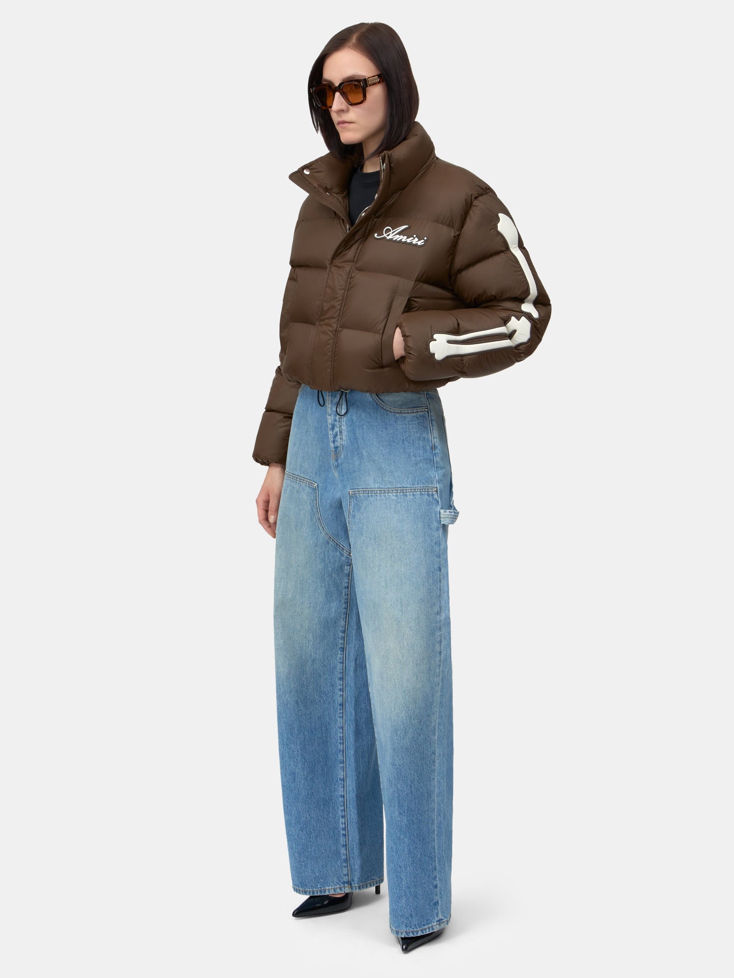 Bones Cropped Down Jacket - Dark Brown | Amiri Best Seller