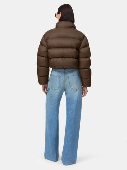 Bones Cropped Down Jacket - Dark Brown | Amiri Best Seller