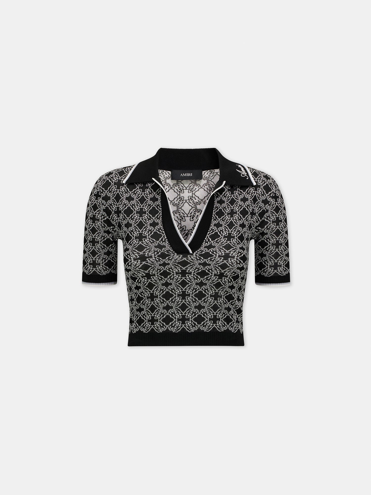 Ma Quad Knit Short Sleeve Polo - Black | Amiri Special Offer