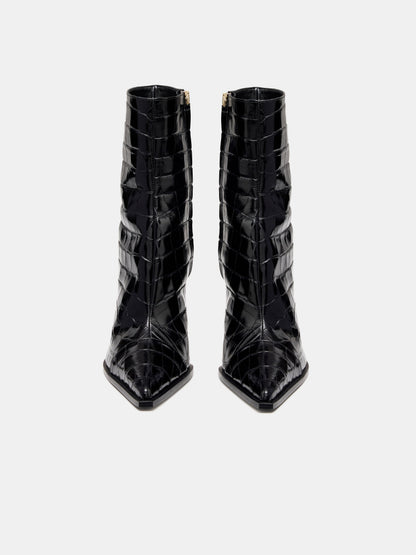 Croc Debossed Ma Stiletto Boot - Black | Amiri Featured