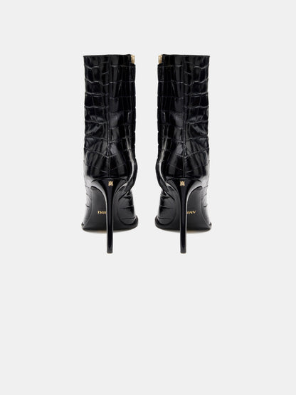 Croc Debossed Ma Stiletto Boot - Black | Amiri Featured