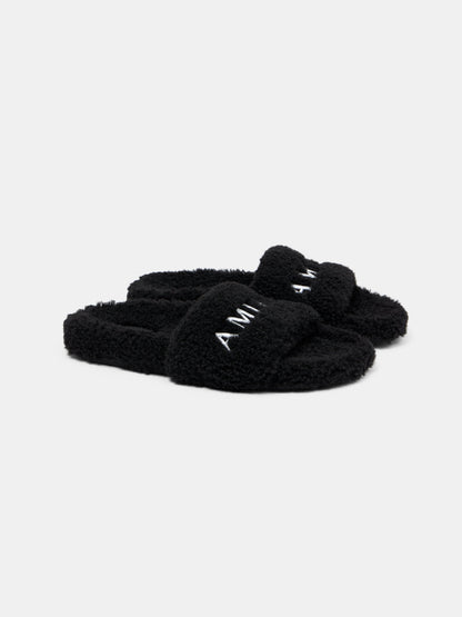 Amiri Shearling Slide - Black | Amiri Best Seller
