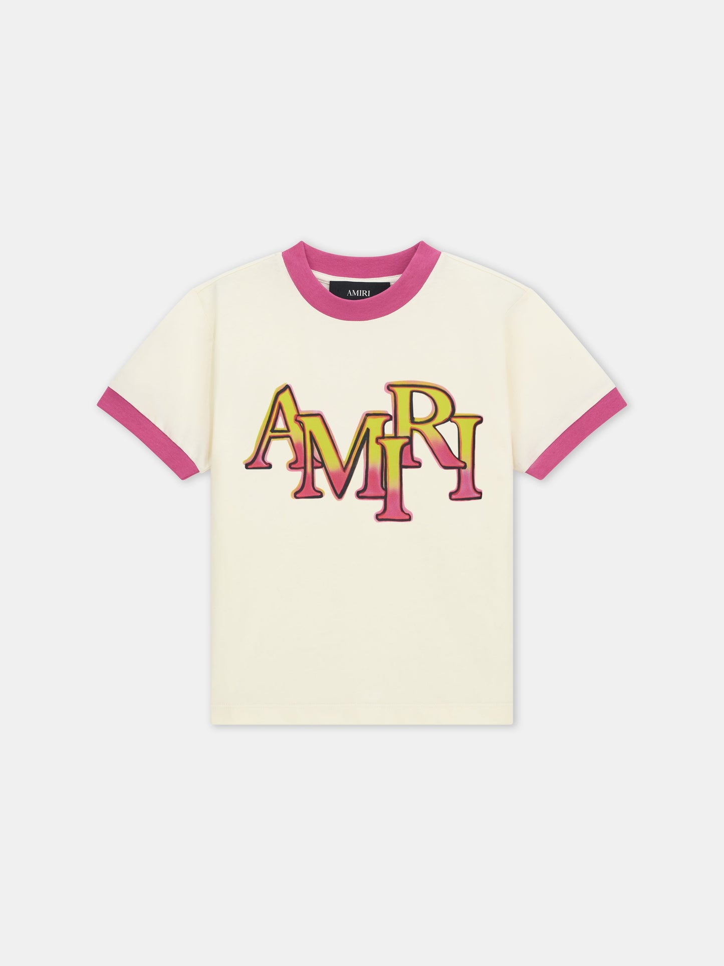 Amiri Staggered Ringer Tee - Ivory | Amiri Online