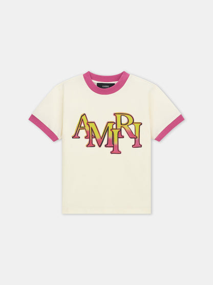 Amiri Staggered Ringer Tee - Ivory | Amiri Online