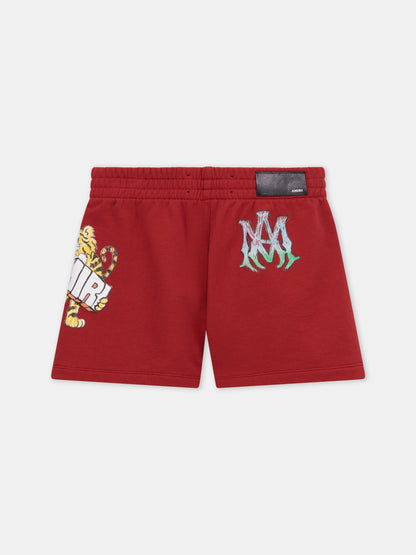 Amiri Tiger Sweatshort - Ruby | Amiri Great Deal