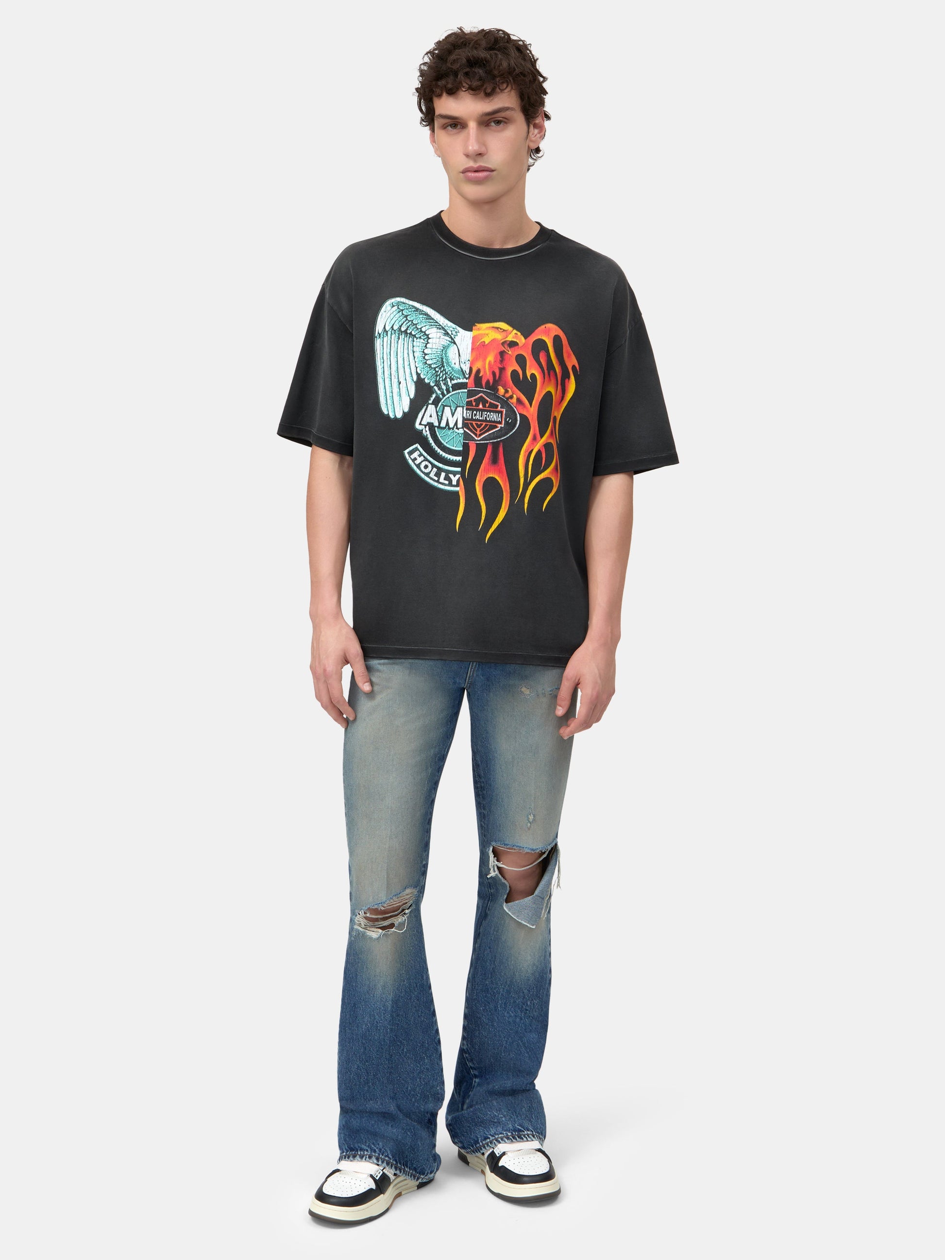 Spliced Oversized Tee - Black | Amiri Sale