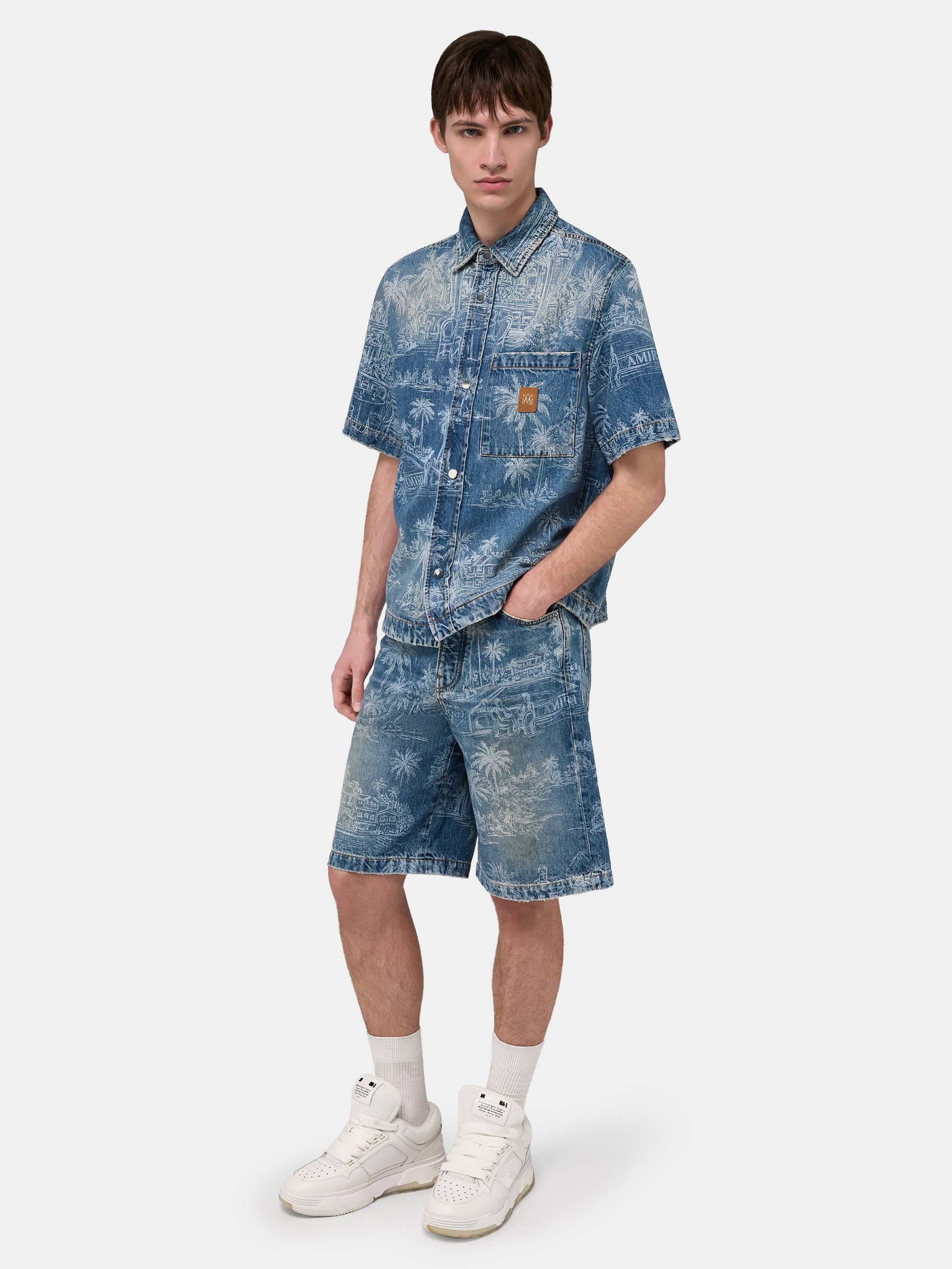 Chateau Palms Denim Short - Harbor Indigo | Amiri Affordable