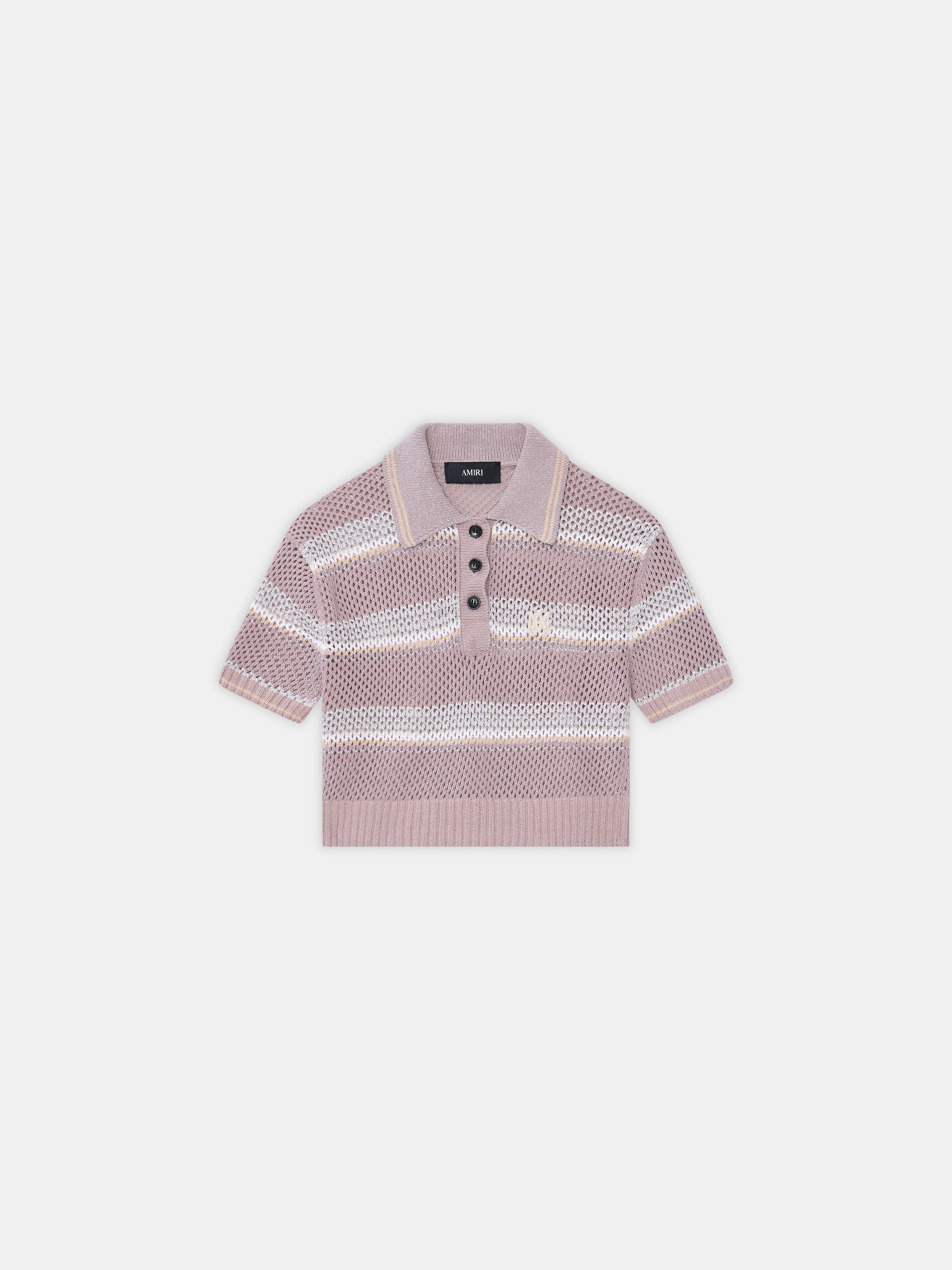 Ma Stripe Crochet Polo - Dusk | Amiri Special Offer