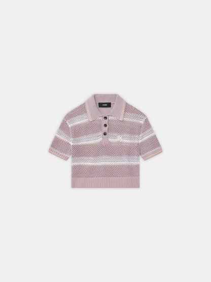 Ma Stripe Crochet Polo - Dusk | Amiri Special Offer