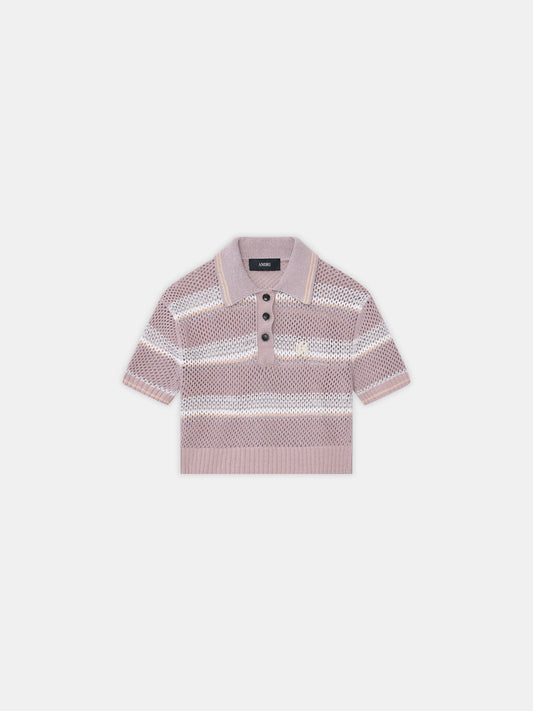 Ma Stripe Crochet Polo - Dusk | Amiri Special Offer