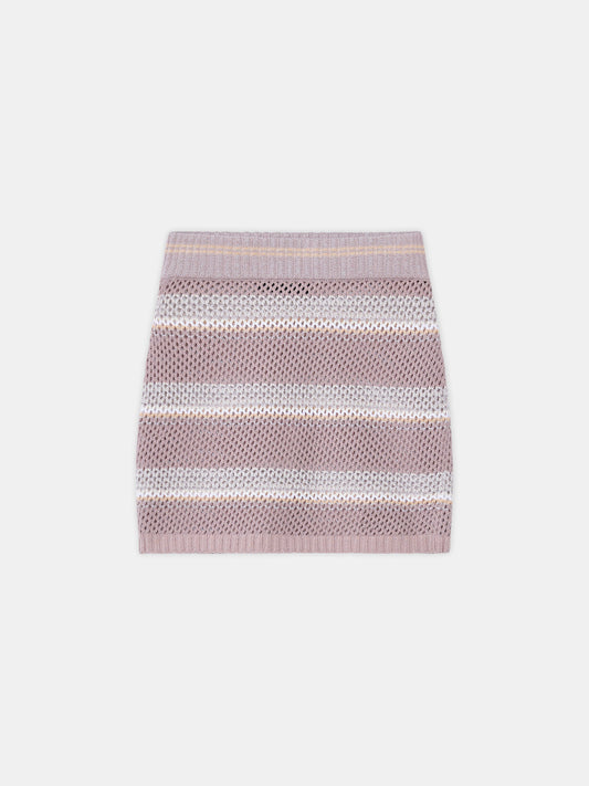 Ma Stripe Crochet Mini Skirt - Dusk | Amiri Featured