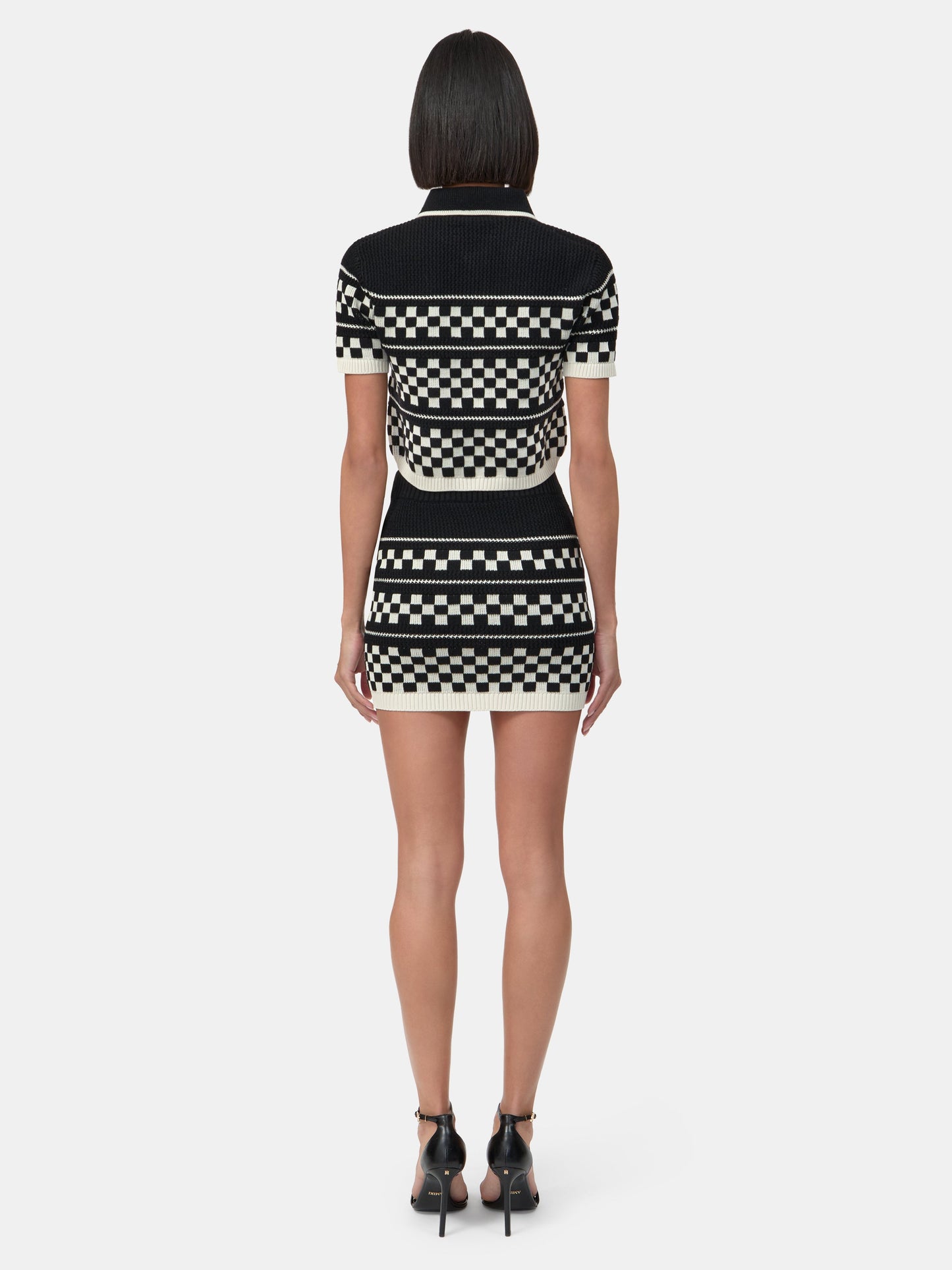 Checkered Mesh Polo - Black | Amiri Popular Choice