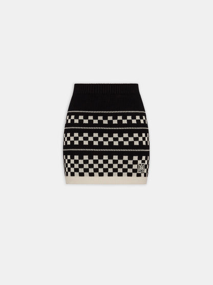 Checkered Mesh Skirt - Black | Amiri Best Seller