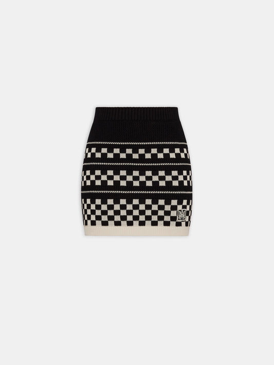 Checkered Mesh Skirt - Black | Amiri Best Seller
