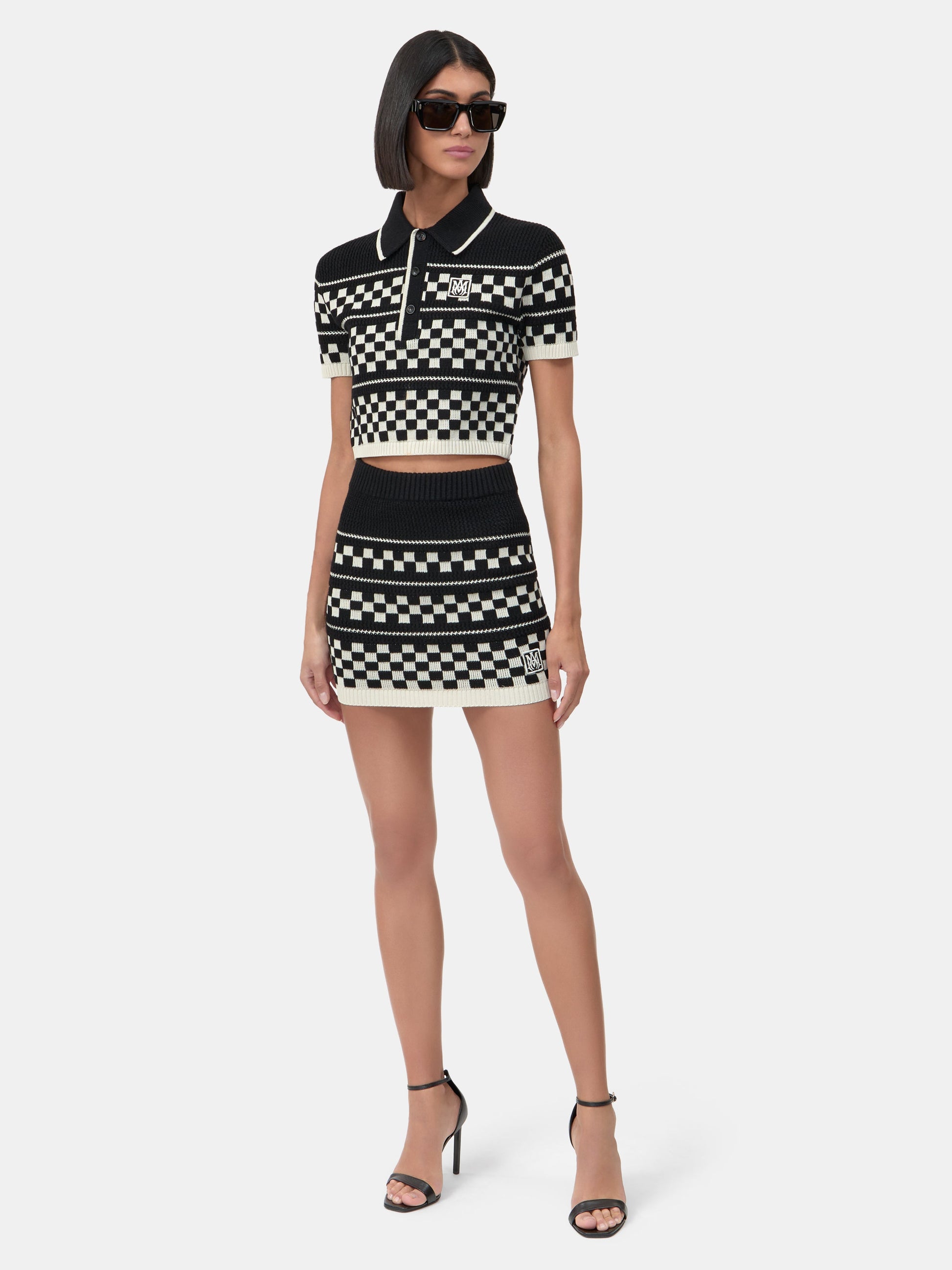Checkered Mesh Skirt - Black | Amiri Best Seller