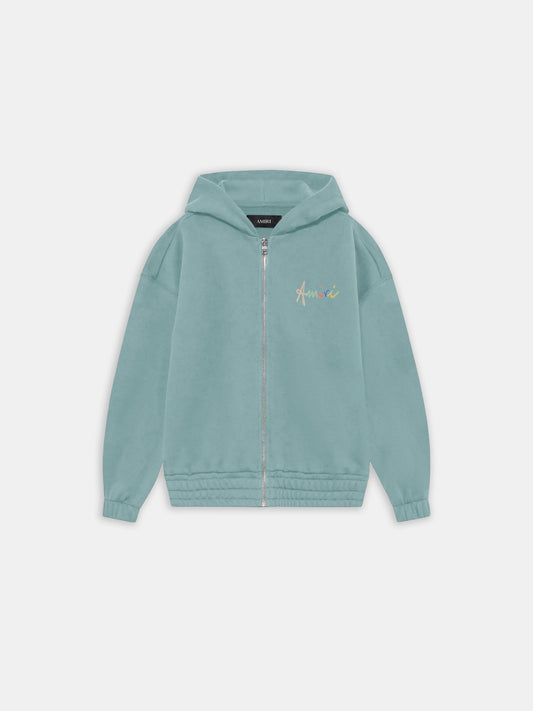 Ma Birds Zip Up Hoodie - Ceramic Teal | Amiri Featured