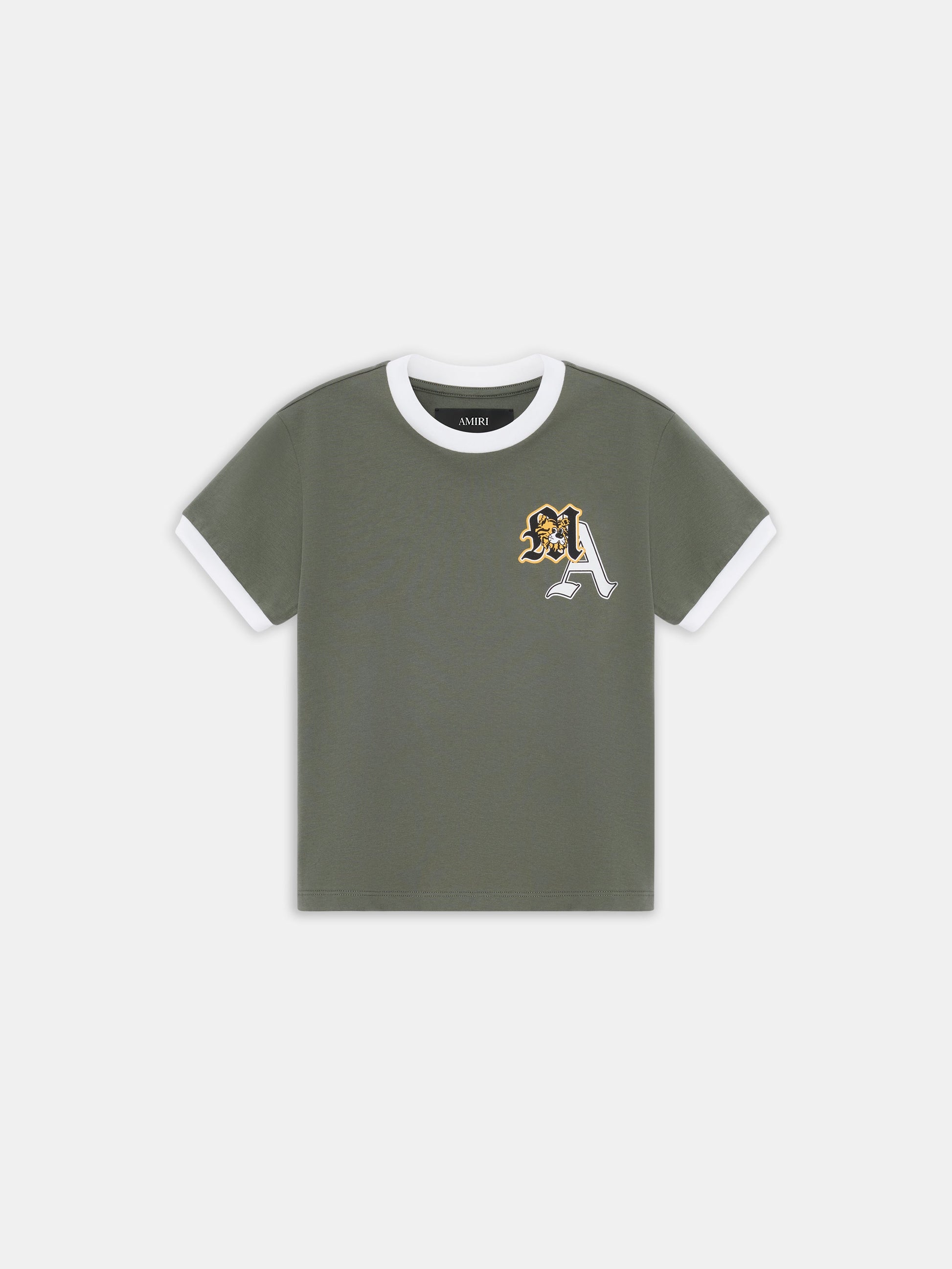 Varsity Patch Ringer Tee - Dark Sage | Amiri Best Seller