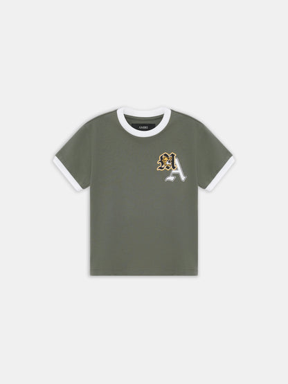 Varsity Patch Ringer Tee - Dark Sage | Amiri Best Seller
