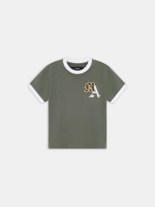 Varsity Patch Ringer Tee - Dark Sage | Amiri Best Seller