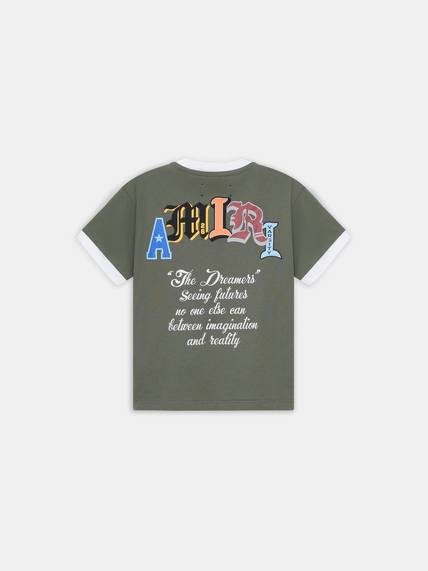 Varsity Patch Ringer Tee - Dark Sage | Amiri Best Seller