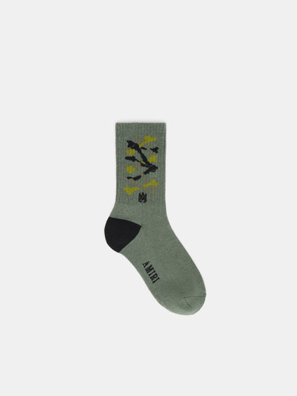 Stacked Bones Sock - Dark Sage | Amiri Best Seller