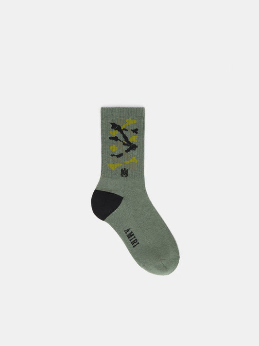 Stacked Bones Sock - Dark Sage | Amiri Best Seller