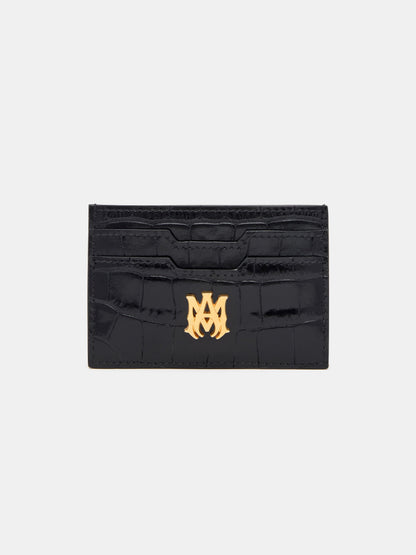 Croc Embossed Card Holder - Black | Amiri Special Offer