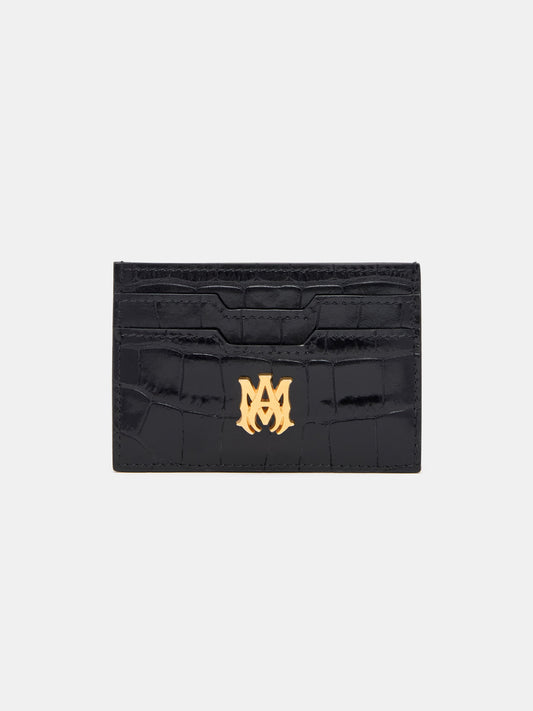 Croc Embossed Card Holder - Black | Amiri Special Offer