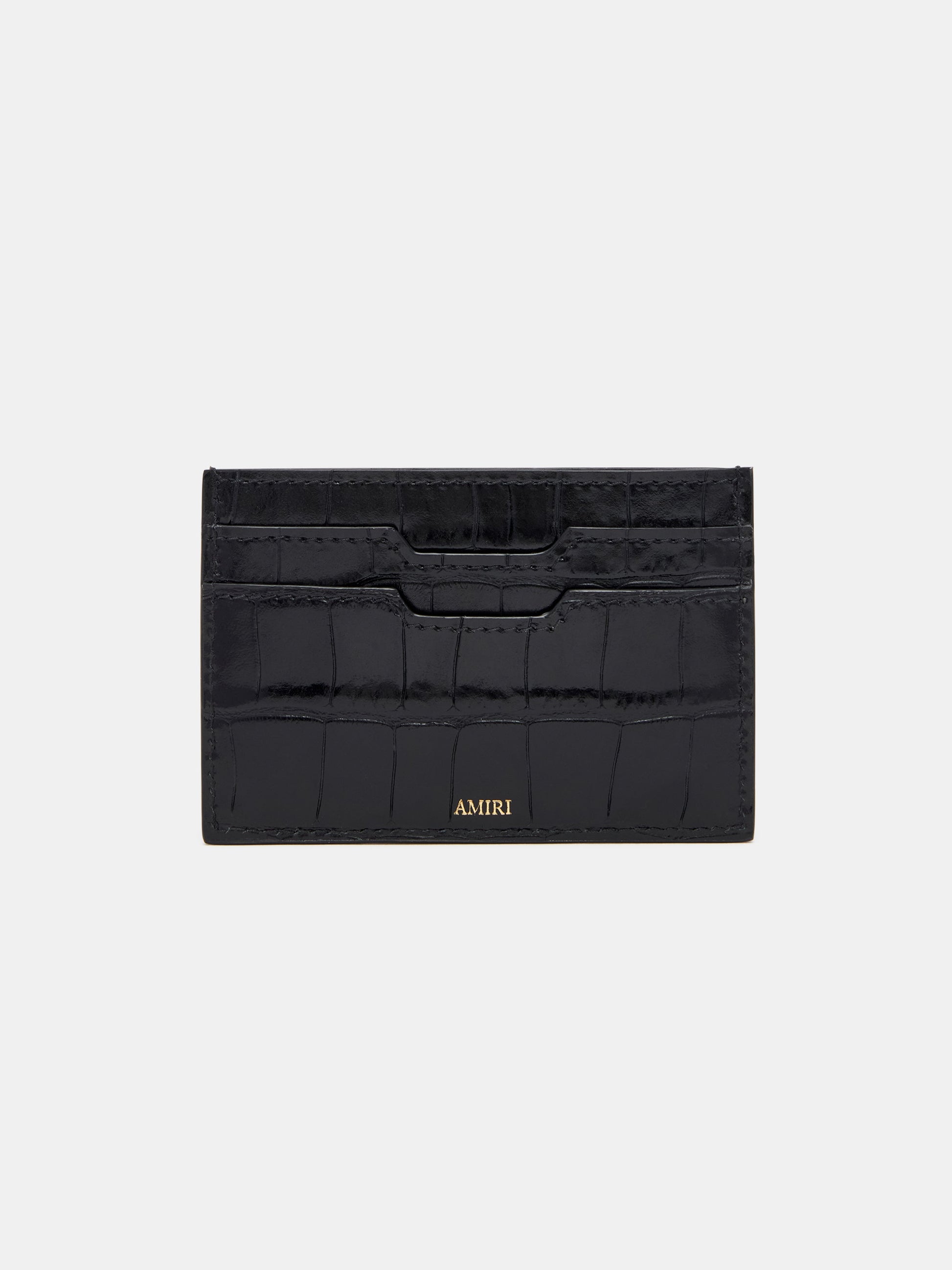 Croc Embossed Card Holder - Black | Amiri Special Offer