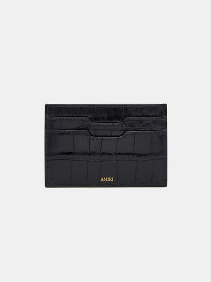 Croc Embossed Card Holder - Black | Amiri Special Offer