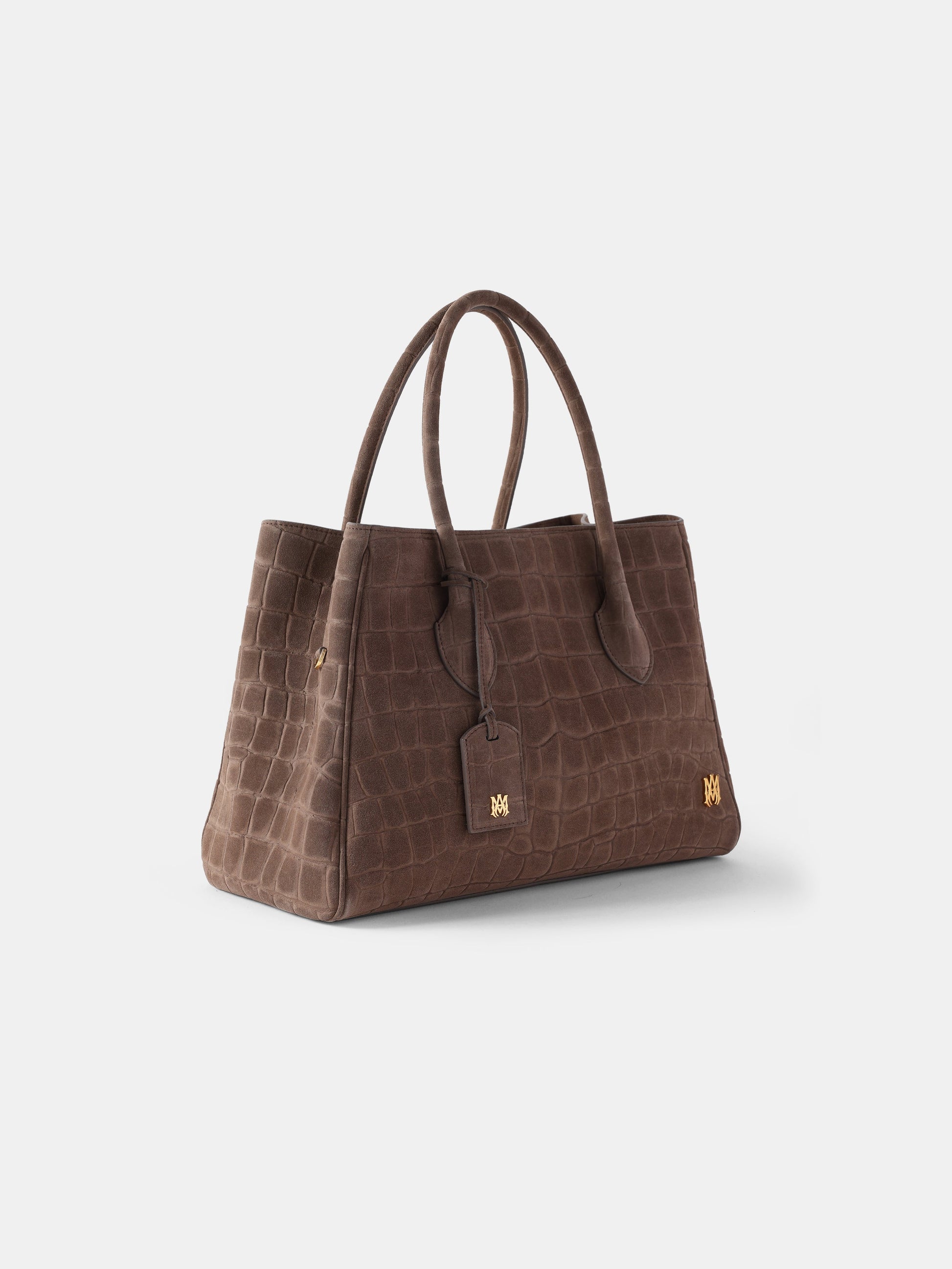 Suede Croc Honey 40 Tote - Dark Brown | Amiri Value