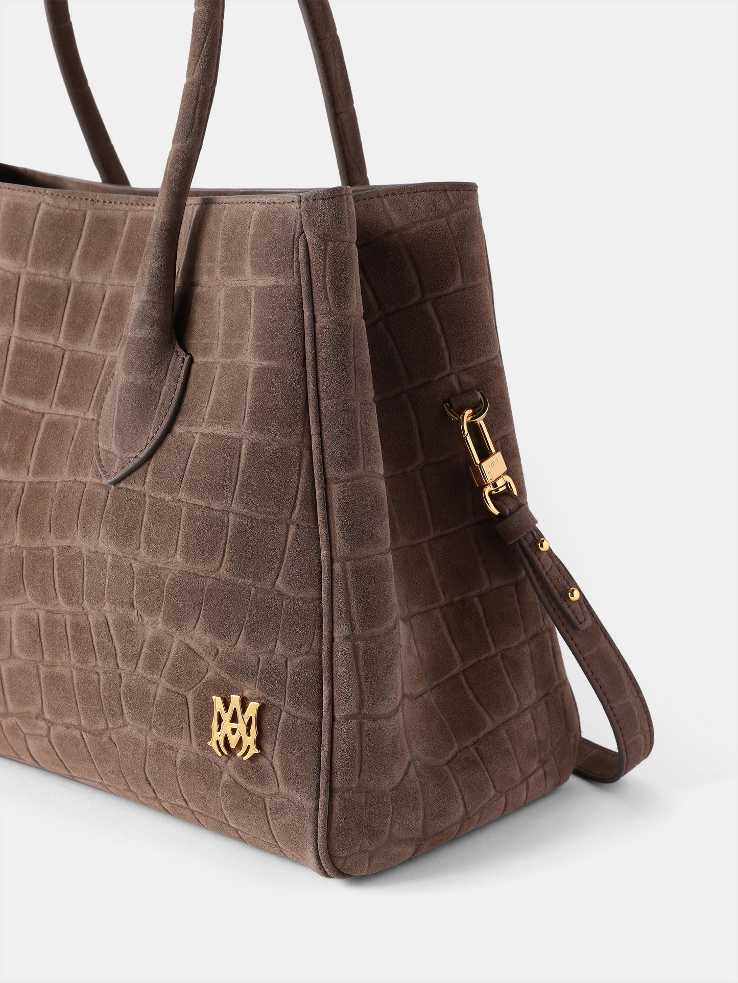 Suede Croc Honey 40 Tote - Dark Brown | Amiri Value