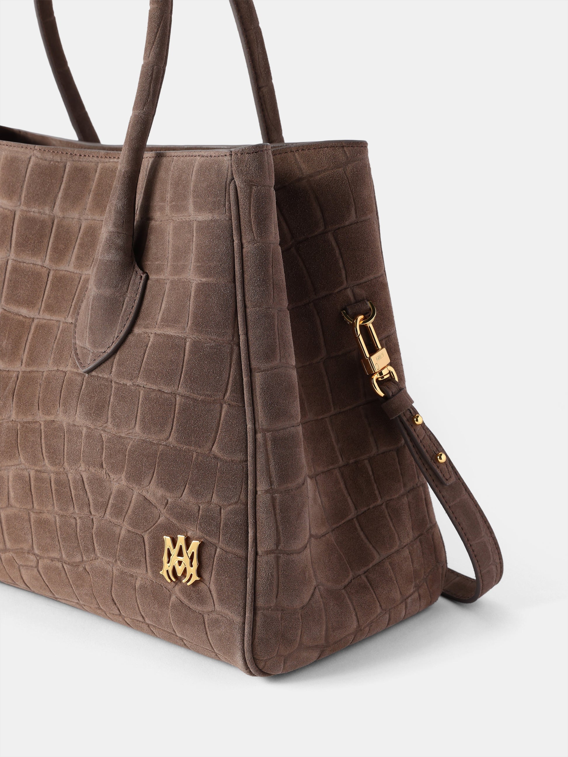 Suede Croc Honey 40 Tote - Dark Brown | Amiri Value
